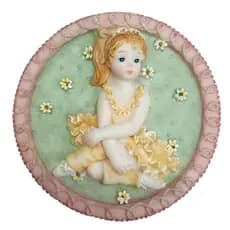 Antiga Estatueta de Bailarina de Resina para Pendurar na Parede