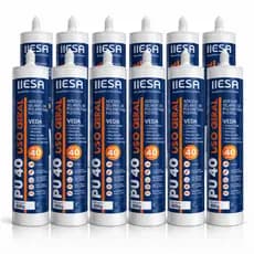 Kit 12 Selante PU 40 IIESA 400g Adesivo Vedante Profissional Alta Fixação Construção e Obras