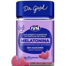 Melatonina Fini Sem Açucares Com 60 Unidades  sabor Morago Dr Good Original