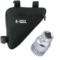 Bolsa Triangular Bag Para Bike Bicicleta Para + Chave Extrator Bicicleta Bike Movimento Central