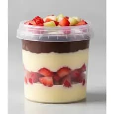 Pote de Plástico Redondo com Tampa Lacre 220 ml Bolo no Pote