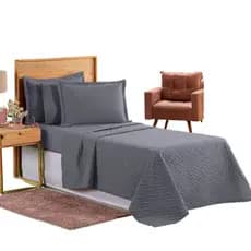 Colcha Coxa Cobre Leito Jogo Roupa Cama Infantil Solteiro Matelado Criança Macio Cinza Fronha Basico