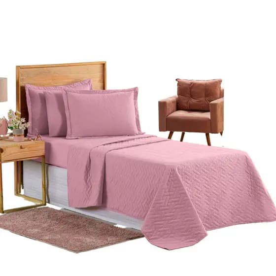 Colcha Coxa Cobre Leito Jogo Roupa Cama Infantil Solteiro Matelado Quarto Criança Menina Rosa Macio