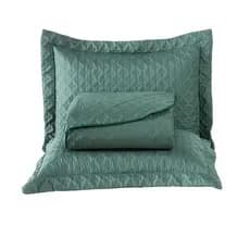Colcha Coxa Cobre Leito Jogo Roupa Cama Edredom King 3 Pçs Matelado Simples Basico Verde Macio Luxo