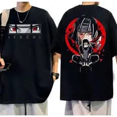 Camiseta Básica Anime Naruto Itachi Camisa 100% Algodão Streetwear Lançamento