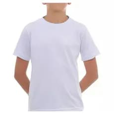 Camiseta Escolar Infantil Branca Básica Menina ou Menimo Lisa-Infantil 100% Algodão 4-16