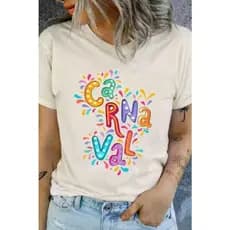 Blusa Carnaval Feminina Masculina Estampa Carnaval Colorida e Alegre Lançamento