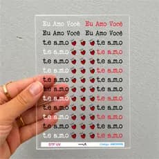 Adesivo DTF UV para Copos, Canecas, Xícaras, Garrafas, Frascos, Potes, Vidro, Acrílico, Plástico e Brindes CORAÇÃO