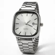 Relógio Masculino Quadrado Aço Inox Quartz Social Elegante