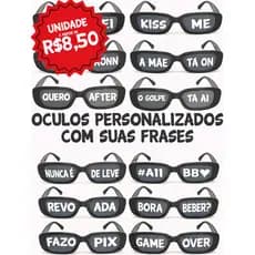 Óculos Personalizado Festa Formatura Com Sua Frase Kit 50 a 100 Unidades Retrô