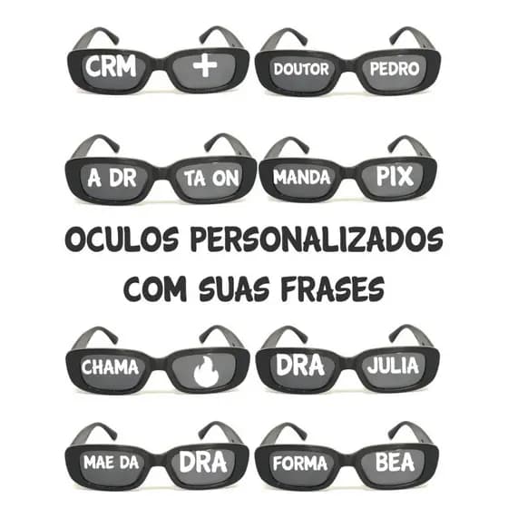 Óculos Retro Feminino Personalizados C/Adesivos Para Festas/Formaturas/Casamentos e Eventos Lentes C/Uv 400