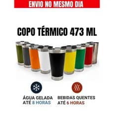 Copo Térmico 473ml Inox com Tampa e Abridor de Garrafas Pintura Eletrostática Mantém Bebida Gelada/Quente Por Mais Horas