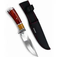 Faca Camping Churrasco Sobrevivência Full Tang Aço Inox Com Bainha Pesca Trilha