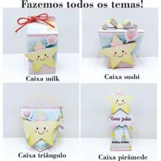 Kit festa caixinhas personalizadas brilha brilha estrelinha