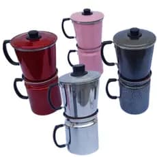 Cafeteira italiana em 2 tamanhos: 1 litro 5 a 8 xicaras e 750 ml 2 a 5 xicaras