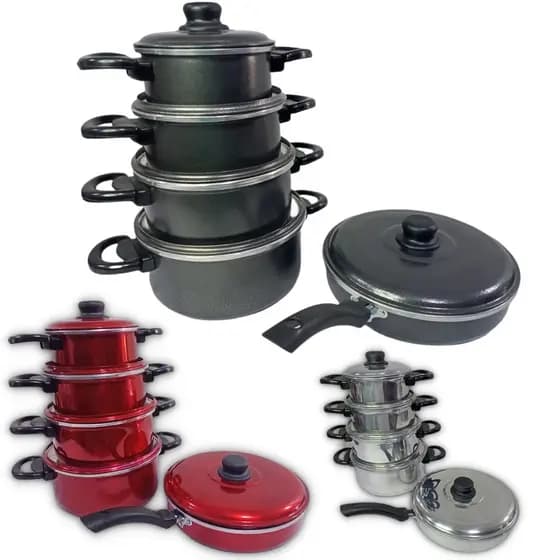 Jogo panelas completo com frigideira grande para sua cozinha, temos kits também com panela pressão