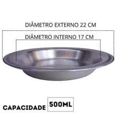 kit 20 pratos escolar atacado prato de aluminínio