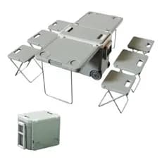 Caixa Termica Vira Mesa 32 Litros Com 6 Banquetas Cooler Com Alça Roda