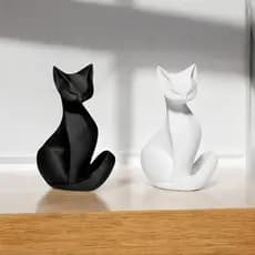 Escultura Decoraçao Gatinho Decorativo Estátua Moderna