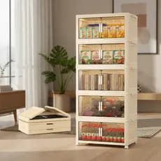 Caixa Empilhável Organizadora Rodinha Decorativo Dobrável 5