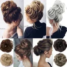 Natural Encaracolado Bagunçado Coque Pedaço De Cabelo Scrunchie Extra Grosso Peruca Extensões , De Cabeça De Maruko Botã