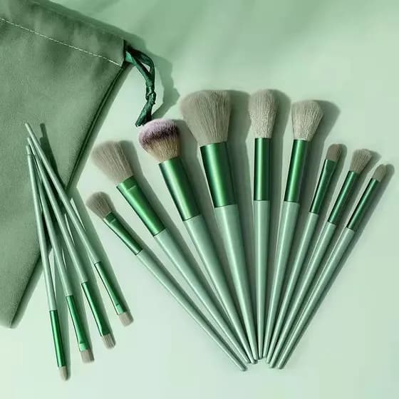 Conjunto De Pincéis De Maquiagem Com 13 Peças , Pó , Sombra Para Os Olhos , Base , Rouge , Mistura , Beleza , Ferramenta