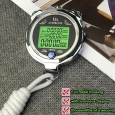 Cronógrafo Digital Profissional Metal Luminoso Portátil Para Treinamento De Corrida Esportiva