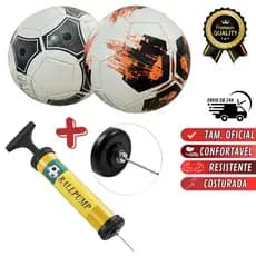 Kit Bola Profissional FALCON-RETRO Bola de Campo Tamanho Oficial + Bomba para Treinamento Futsal