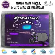 Capa Impermeável para Moto Armada Force Forrada e Sem Forro Protege Sol Chuva Poeira Tamanhos P a GG