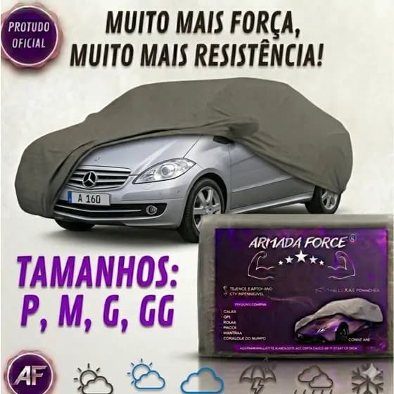 Capa Cobrir Carro MERCEDES A160 Sem Forro 100% Impermeável SEM FORRO Protege Anti-U.V SOL CHUVA