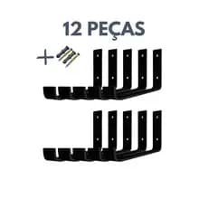 Kit 12 Mão Francesa Invertida  Ferro Industrial Suporte Reforçado