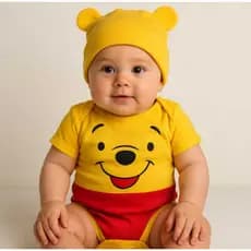 Body Bebê Ursinho Poof Body + Touca Temático de Mesversaro(K-2)