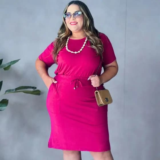 Conjunto Plus Size Blusa Tshirt e Saia Midi Fenda Lateral Feminino Adulto Malha Premium Moda Casual