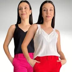 Kit 2 Regata Alca Larga Feminina Viscose