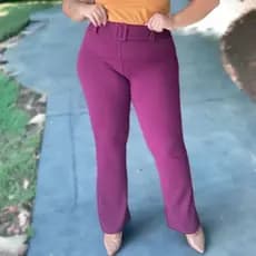 Calça Flare Bailarina Plus Size Feminina Cintura Alta