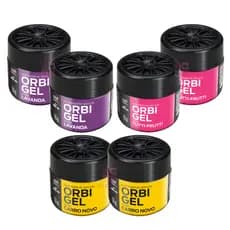 Kit com 6 Cheirinho de Carro Aromatizante Odorizador Automotivo Gel Carro Novo Lavanda Tutti-Frutti