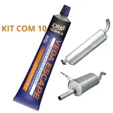 Kit 10 Cola Adesivo Veda Escapamento Cola Adesivo de Alta Temperatura Carro Moto Caminhão