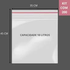 Saco Zip Lock 200 Unidades Hermetico Grande 35x45 cm Para Alimentos Objetos