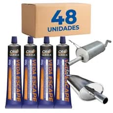 kit 48 Cola Adesivo Veda Escapamento de Alta Temperatura Carro Moto Caminhão