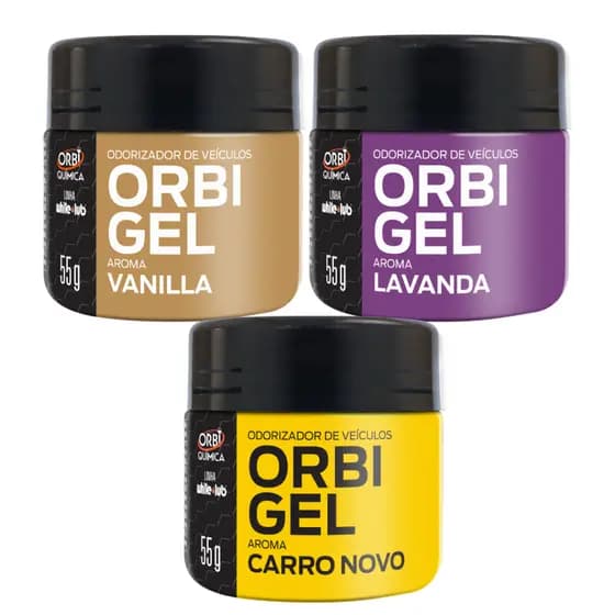 Kit 3 Cheirinho de Carro Aromatizante Odorizador Automotivo Gel Vanilla Carro Novo Lavanda