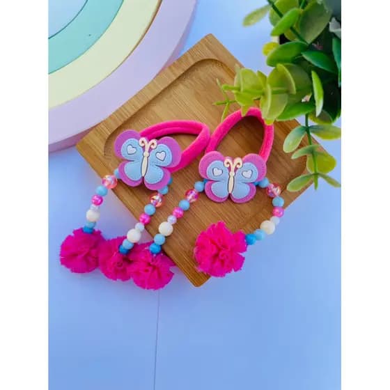 Kit 2 Xuxinhas Infantil Borboleta Colorida – Acessórios para Meninas- Xuxinha de cabelo infantil personagem