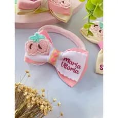 Laço infantil personalizado/ Laço Cerejinha bebê/  laço personalizado com nome/ bebê e criança/ acessório infantil
