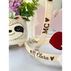 Tiara personalizada, personalizado, tiara com nome, inicial de nome, tiara com coração