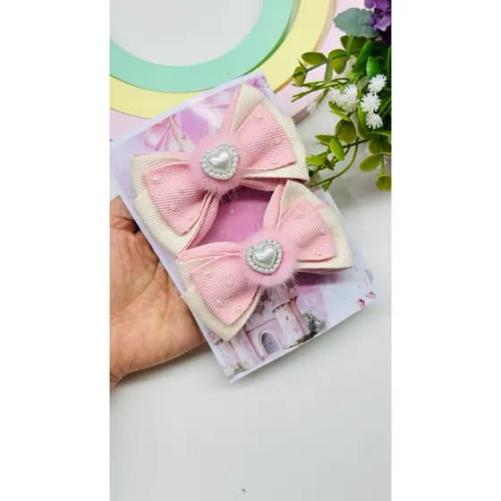 parzinho de laço rosa com coração, laço infantil coração, laço infantil rosa