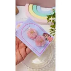 Ursinho brilhoso infantil, par de ursinho brilhoso infantil, Presilha Infantil Luxo com Brilho e Pelúcia