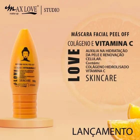 Máscara Facial Peel Off Vitamina C 10 em 1 - Max Love 50g