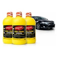 Kit 3un Cera Carnauba Liquida Automotiva 500ml Protec Polimento Brilhante Limpadora Proteção Pintura Tratamento