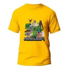 Camisa Do Minecraft Infantil Juvenil 6 Ao 16 Manga Curta