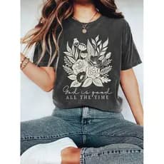 Camiseta feminina Deus é Bom Camiseta Feminina 100% algodao