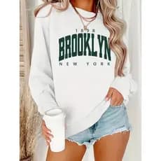 Blusa De Frio Moletom Careca 1898 Brooklyn Streetwear Sem Capuz Casaco Flanelado 100% Algodão